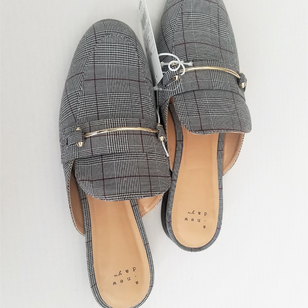 A New Day Remmy Plaid Backless Loafers New - Picture 4 of 5